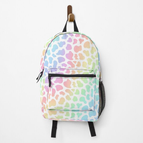 Item preview, Cow print rainbow pastel background backpack designed and sold by Nishad4.