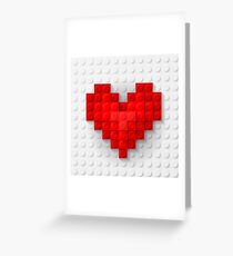 Construction brick hearts Greeting Card