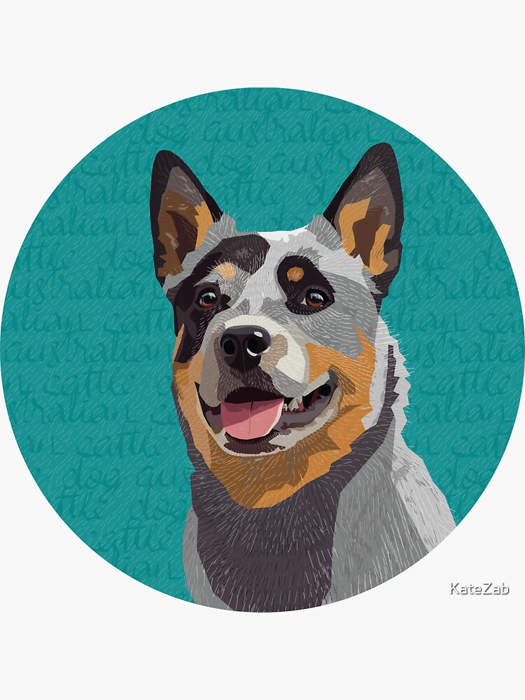 "Australian cattle dog" Sticker for Sale by KateZab Redbubble