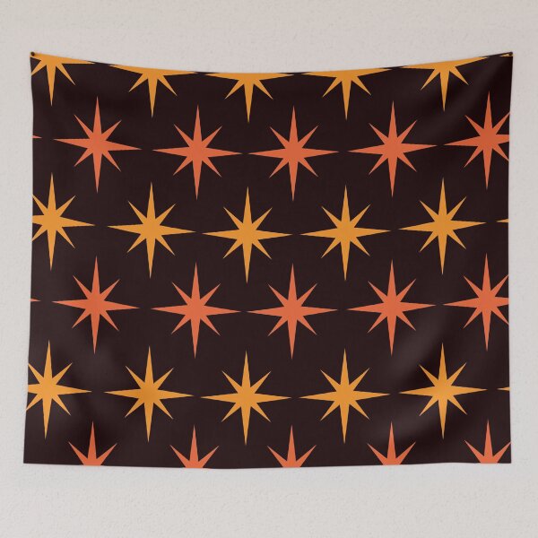 Item preview, Mid century modern atomic starbursts in orange and amber  designed and sold by Yasminepatterns .