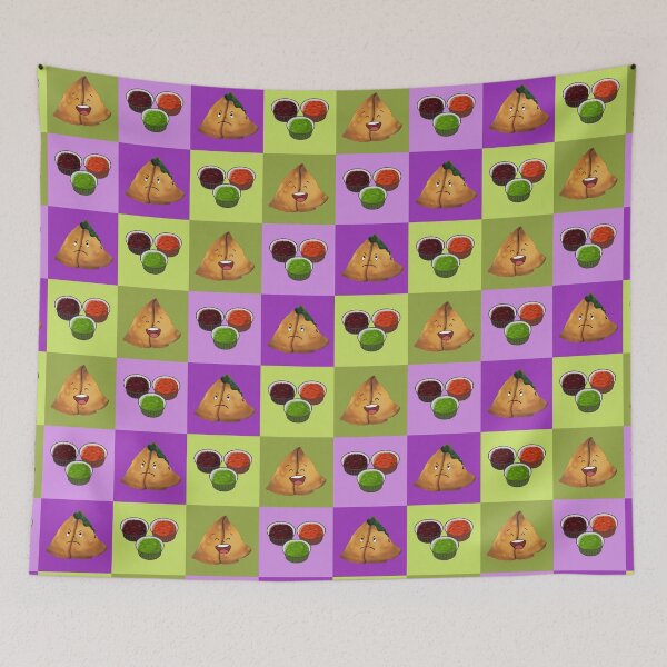 Item preview, Samosas and Chutney pattern  designed and sold by AcquavitaArt.