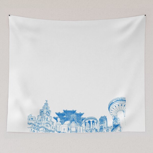 Item preview, Liverpool Landmarks Montage Blue and White designed and sold by Paul Madden.