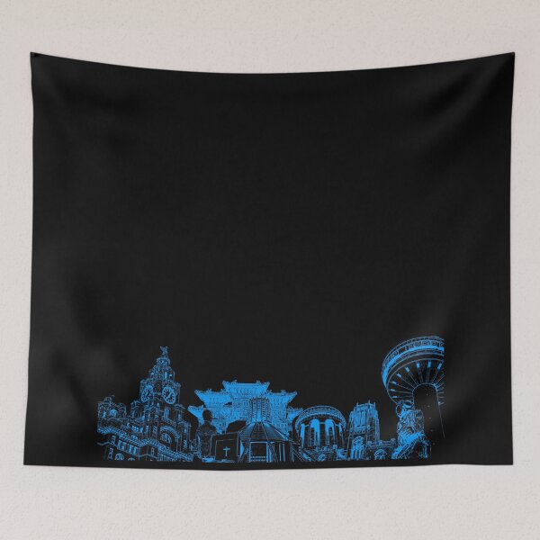 Item preview, Liverpool Landmarks Montage Blue and Black designed and sold by Paul Madden.