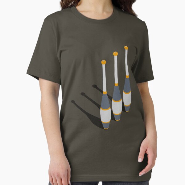 Vista previa del artículo con la obra «Minimal Juggling Props Clubs - Camiseta», diseñado y vendido por Sam Mann.