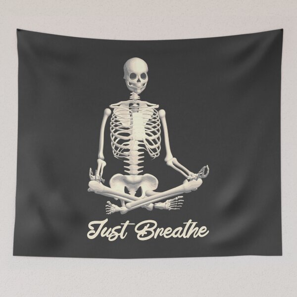 Item preview, Just Breathe Meditating Skeleton Funny Yoga Design, Perfect For Halloween  designed and sold by TrulyEpoque.