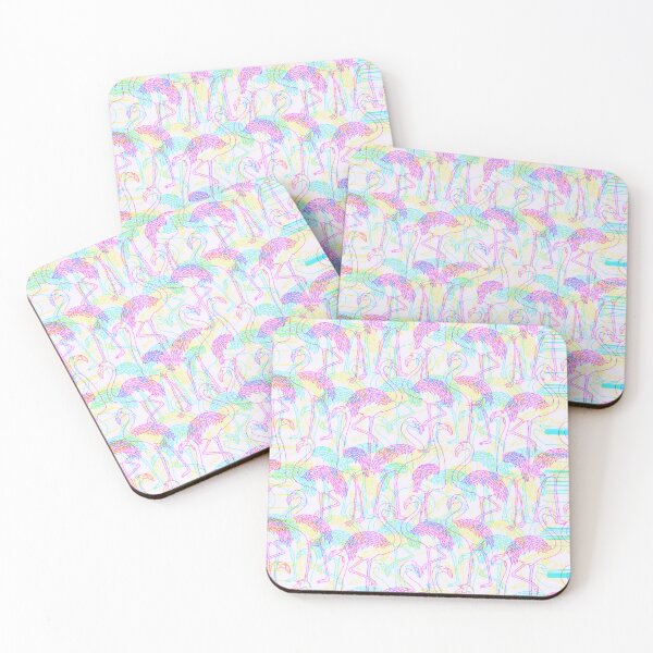 Artikelvorschau, Glitch-Effekt-Flamingos entworfen und verkauft von TotallyRetroArt.