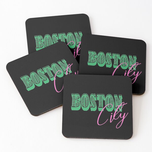 Item preview,  Boston City green and pink - popular cities designed and sold by ArtCreativeSACB.