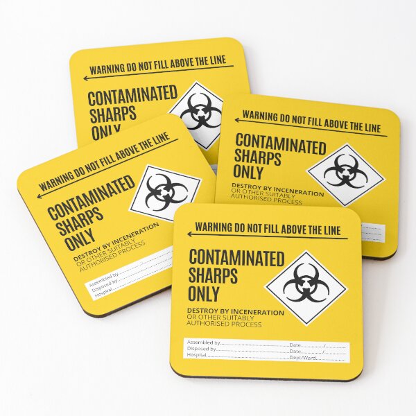 Item preview, Contaminated Sharps Only Waste - Destroy by Inceneration - - Funny veterinary sticker, Veterinary Day Gift Idea, Vets, Vet Nurses, Vet Techs, Reception designed and sold by Verubi.