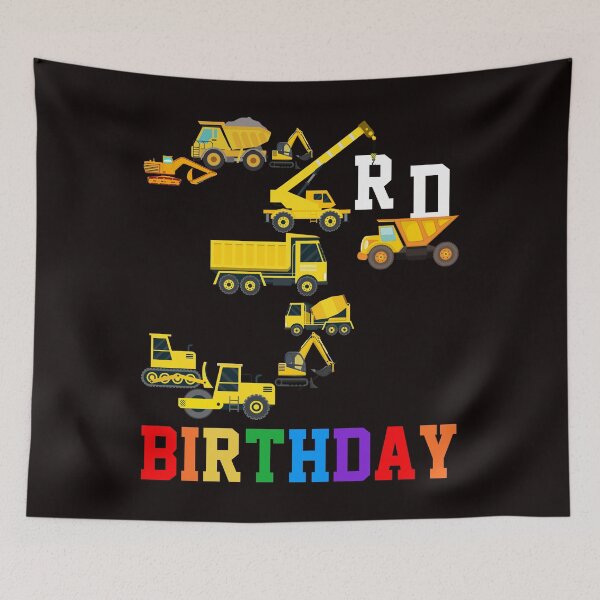 Item preview, 3rd Birthday Construction Trucks 3 Year Old Boys designed and sold by Buyeseoshop.