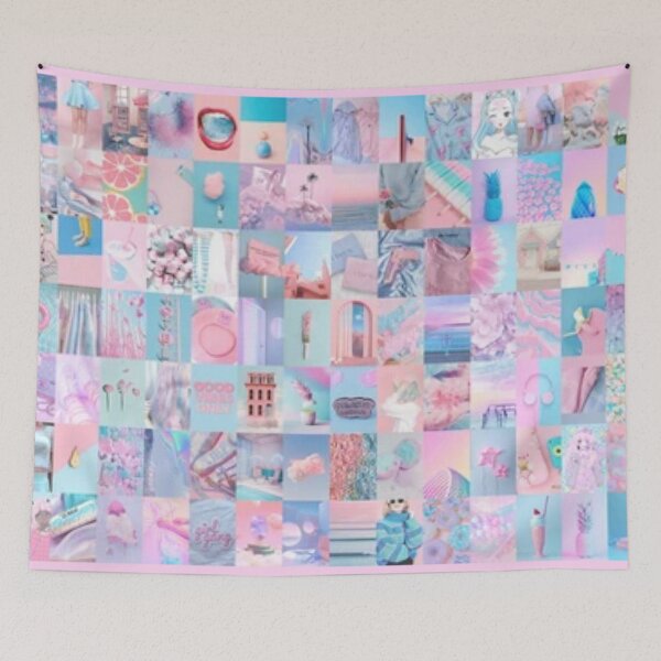 Item preview, Blue and pink preppy collage designed and sold by Als10806.