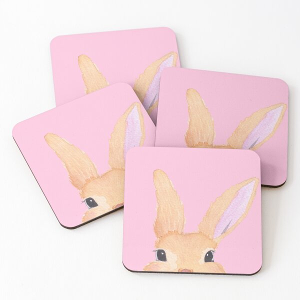 Item preview, Watercolor cute rabbit on pink  designed and sold by JaneVirak.