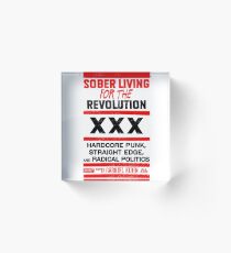Straight edge XXX Radical politics Acrylic Block