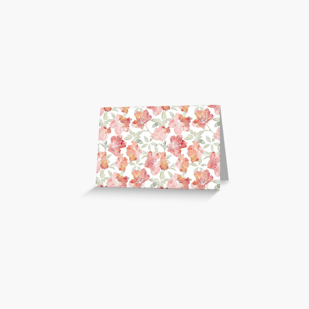 Peach pink azaleas Greeting Card