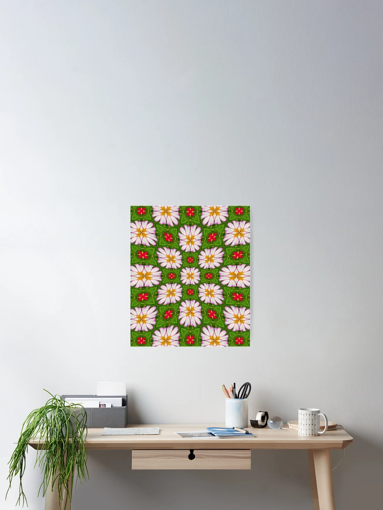 Thumbnail 2 of 3, Poster, Pretty cosmos pattern designed and sold by Patternflower.