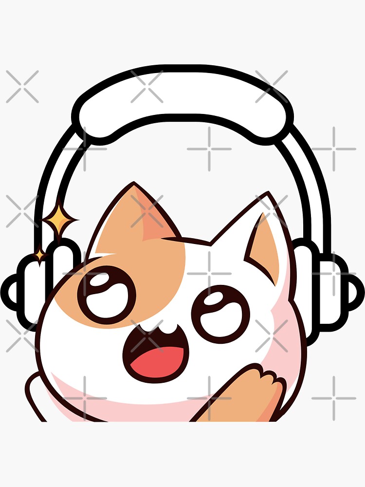 "Cat Gamer Headphones Cute Kawaii Funny" Sticker for Sale by hShah06