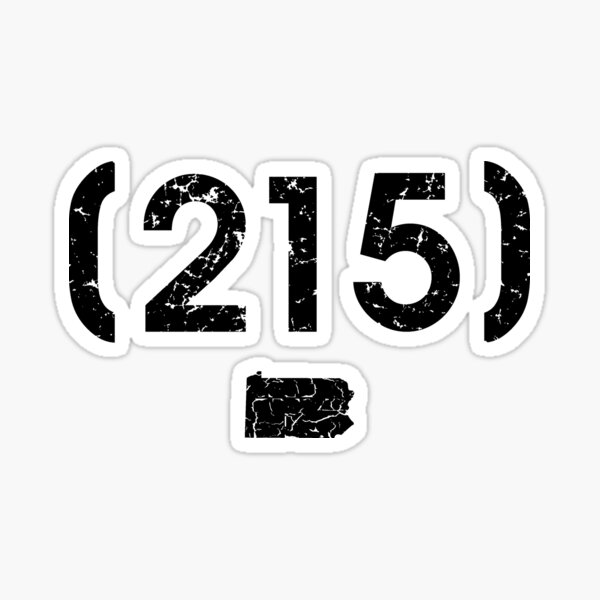 215 Area Code Stickers Redbubble