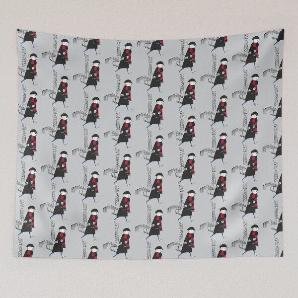 Item preview, FCF Flat cap Fan - Black and Red Scarf   designed and sold by Luciemaven.