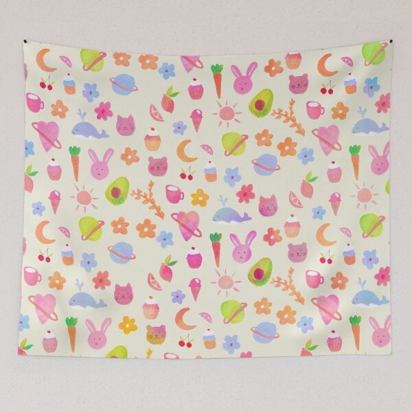 Item preview, Cute colorful animals watecolor pattern designed and sold by JaneVirak.