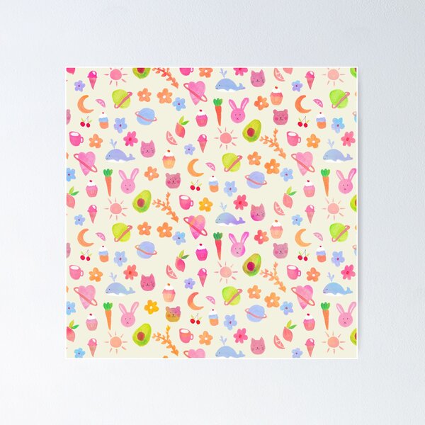 Item preview, Cute colorful animals watecolor pattern designed and sold by JaneVirak.