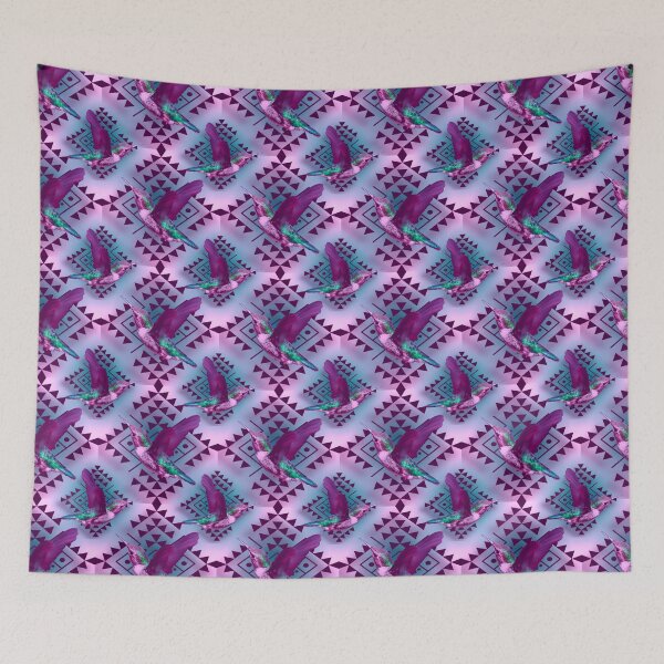 Item preview, Blue/ Pink Hummingbird Native Print designed and sold by JMWCD.