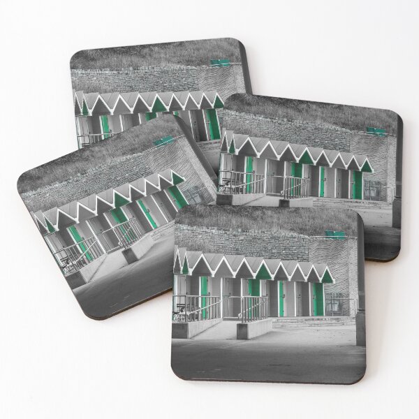 Item preview, grey green beach huts designed and sold by Gaynor-dI.