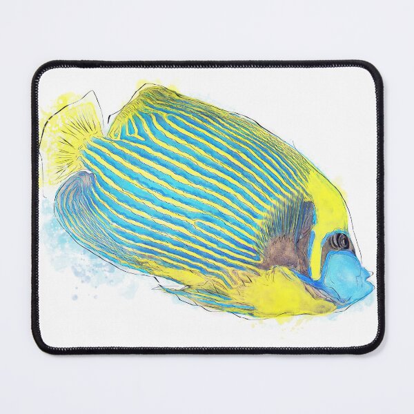 Item preview, Emperor Angelfish Watercolor Image on White Background. Colorful tropical Fish. designed and sold by svetlanna.