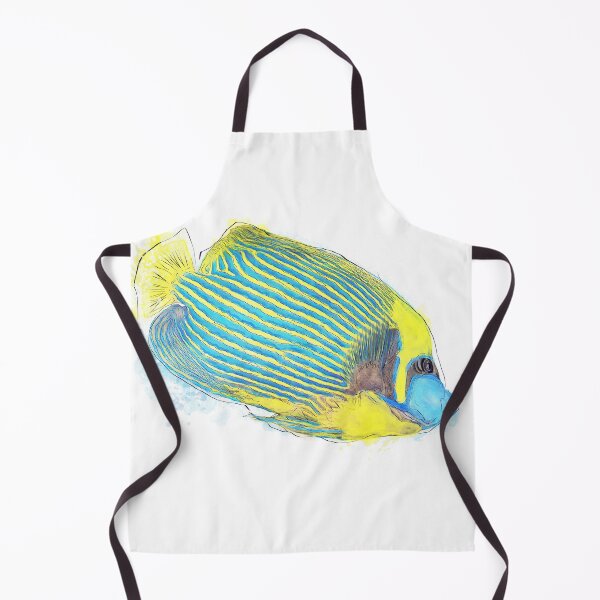 Item preview, Emperor Angelfish Watercolor Image on White Background. Colorful tropical Fish. designed and sold by svetlanna.