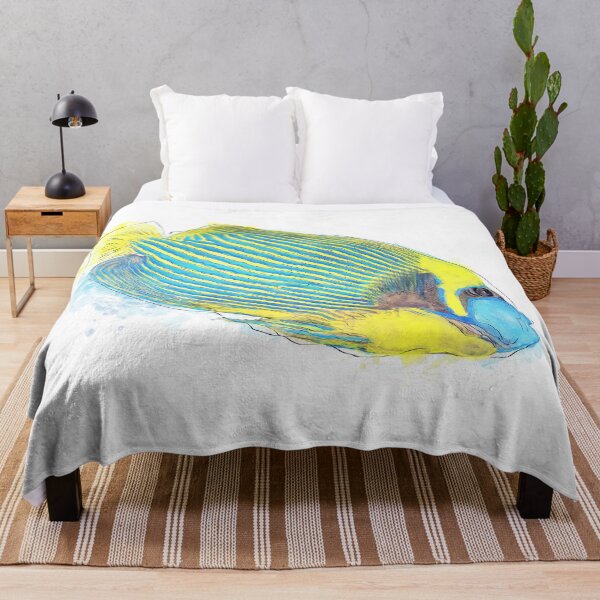 Item preview, Emperor Angelfish Watercolor Image on White Background. Colorful tropical Fish. designed and sold by svetlanna.