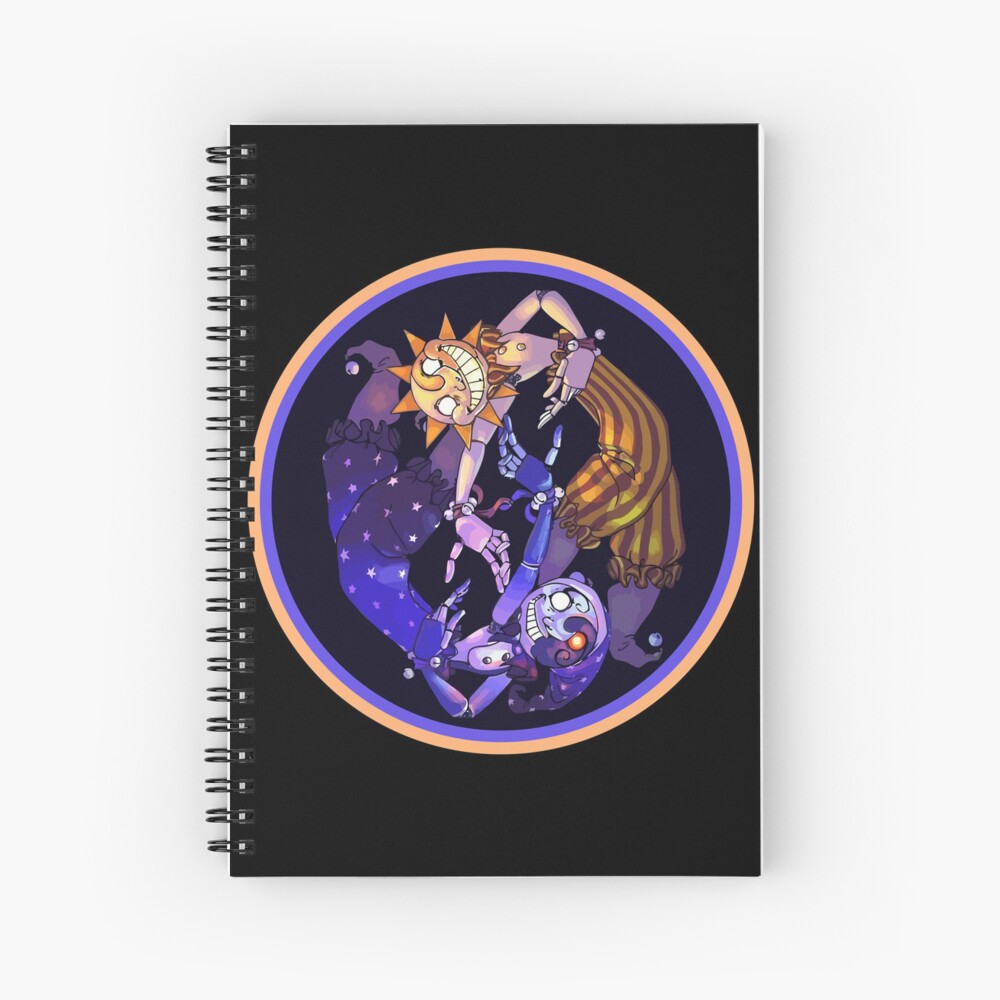 Fnaf Security Breach Sun And Moon Spiral Notebook For Sale By Sarabij Redbubble