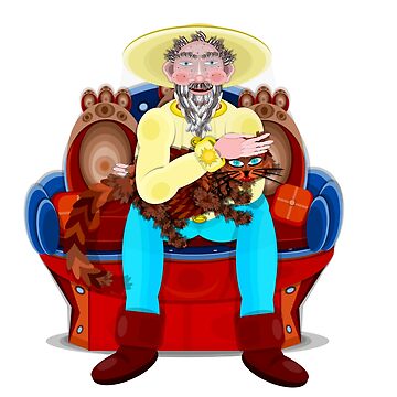 Artwork thumbnail, Grandad with the Cat on the sofa by aremaarega