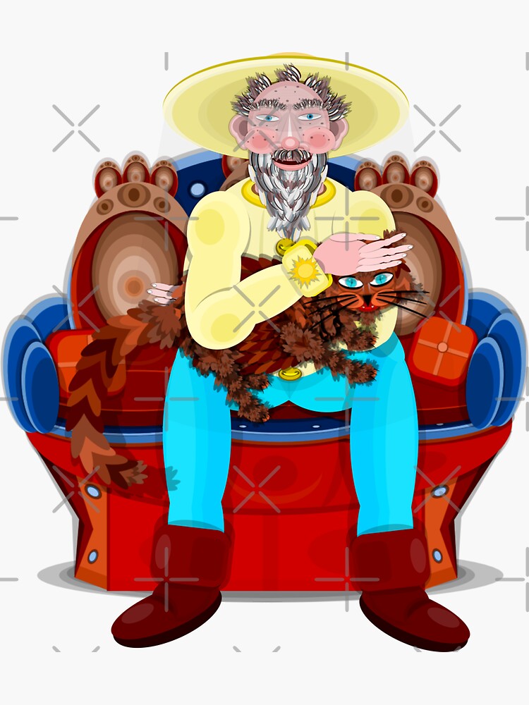 Grandad with the Cat on the sofa by aremaarega