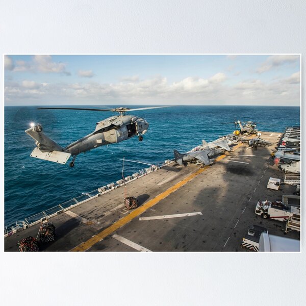 Two CH-46E Sea Knight helicopters on the flight deck of USS Bonhomme  Richard Wall Art, Canvas Prints, Framed Prints, Wall Peels