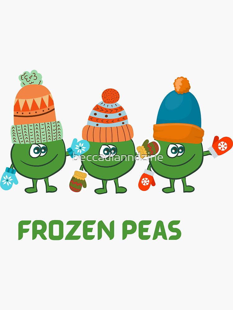 "FROZEN PEAS" Sticker for Sale by beccadianndzine Redbubble