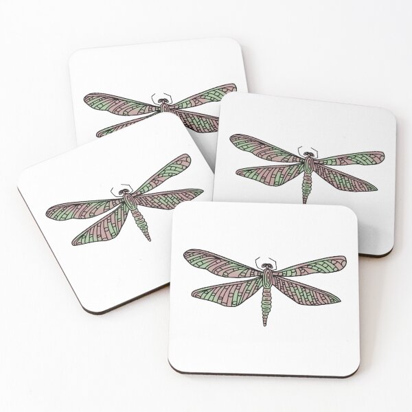 Item preview, Dragonfly Design with Pink and Green Earth Tones designed and sold by Ellora  Roy.