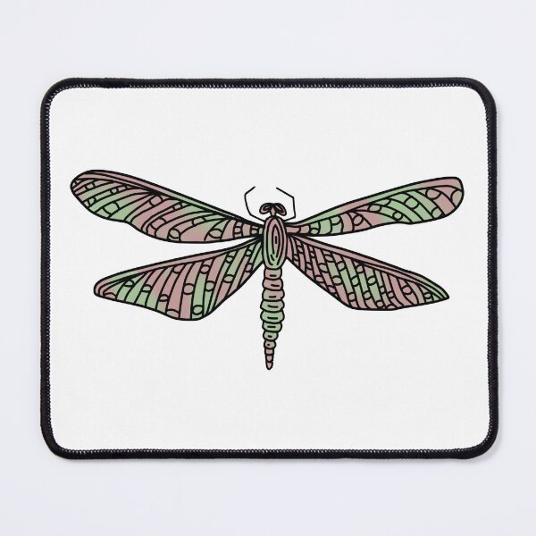 Item preview, Dragonfly Design with Pink and Green Earth Tones designed and sold by Ellora Roy.