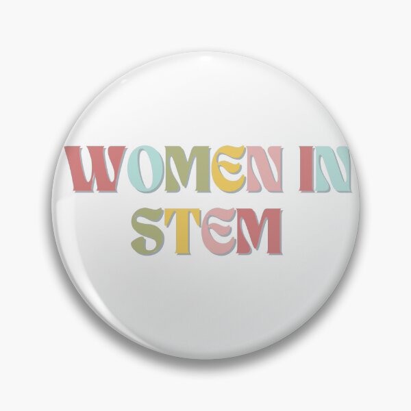 Item preview, Women in Stem Rainbow Colorful Trendy Retro Girl Power Sticker, Pin, or Mug designed and sold by kaelynmxrie.
