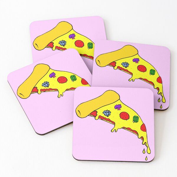 Item preview, Bejeweled Cartoony Pepperoni Mushroom Pizza  designed and sold by Melinda Ozel.