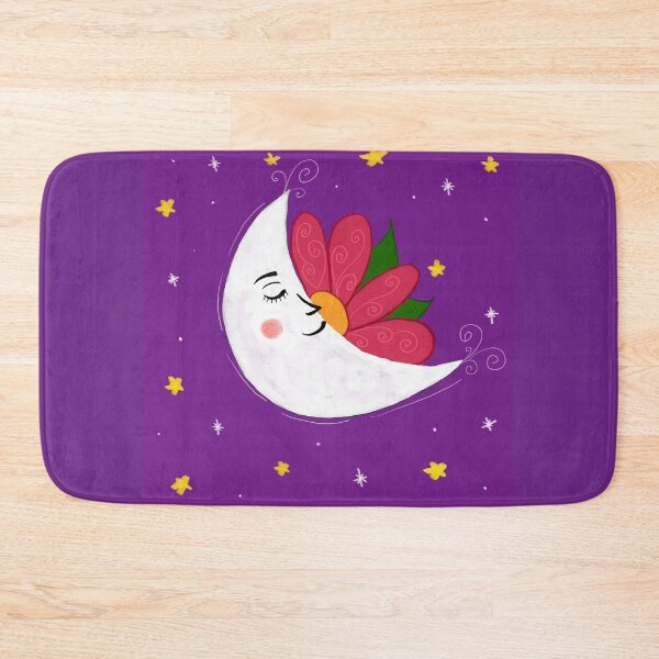 Item preview, Moon with red flower on purple background designed and sold by Denisse diseno.