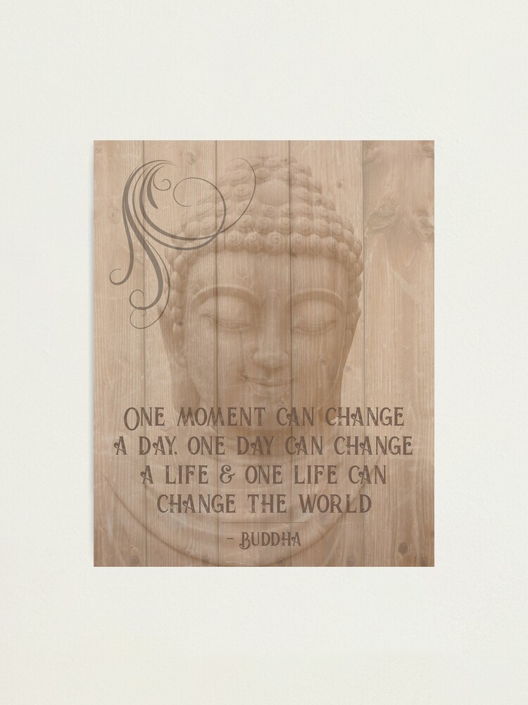 Impression Photo Bouddhisme Vie Spirituelle Citation Statue Effet Bois Par Hothibiscus Redbubble