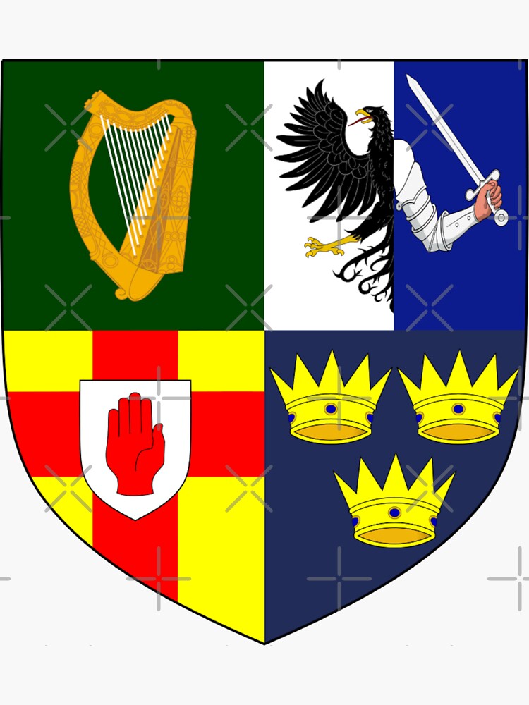 "Coat of Arms of the Irish Provinces" Sticker for Sale by Shav Redbubble