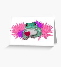 Whites Tree Frog in Flowers Greeting Card
