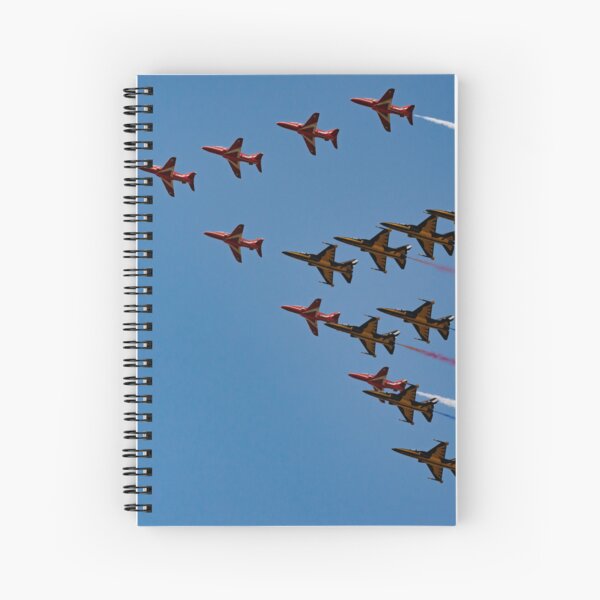 Red Arrows meet The Korean Black Eagles Spiral Notebook