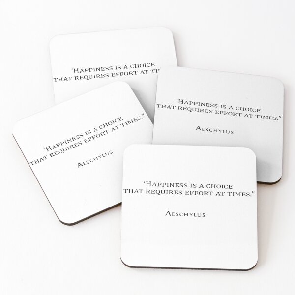 Item preview, Aeschylus Happiness Quote Typography designed and sold by V0IDRACE.