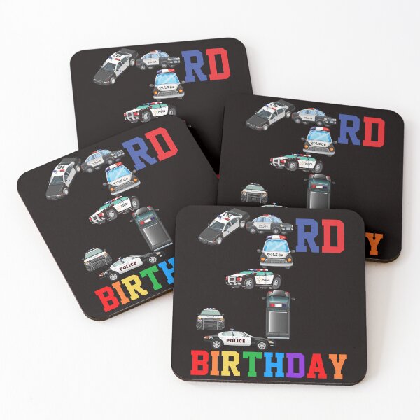 Item preview, 3rd Birthday Police Cars Three 3 Year Old Boys designed and sold by Buyeseoshop.