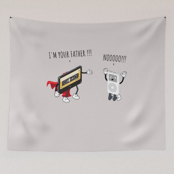 Item preview, Cassette And MP3 Player Father And Son Funny Musical Evolution For Music Lovers  designed and sold by Funwithmusic.