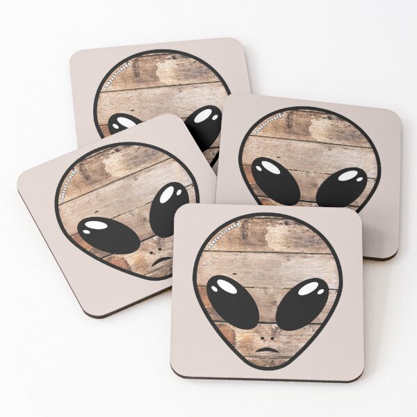 Item preview, Alien head - Old Wood skin designed and sold by AreaStickers.