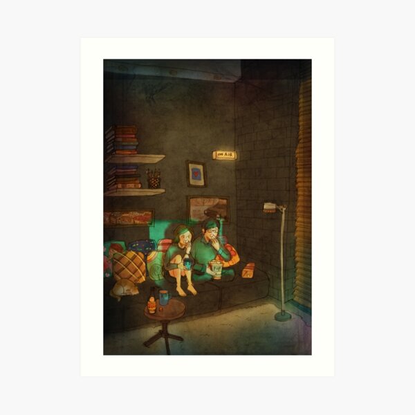 Movie night Art Print