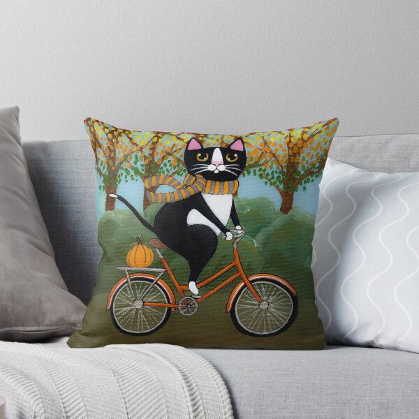 Item preview, Autumn Cat on a Bicycle  designed and sold by KilkennyCat Art.