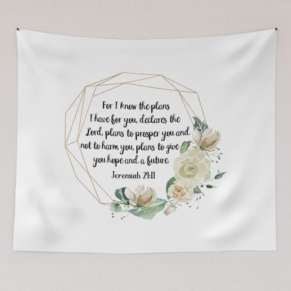 Item preview, Jeremiah 29:11 For I know the plans I have for you, Jeremiah Scripture, Bible Verse Art, Hope Wall Art, Christian Gifts, Printable Floral, Modern Scripture designed and sold by Dzhenka-Balimez.