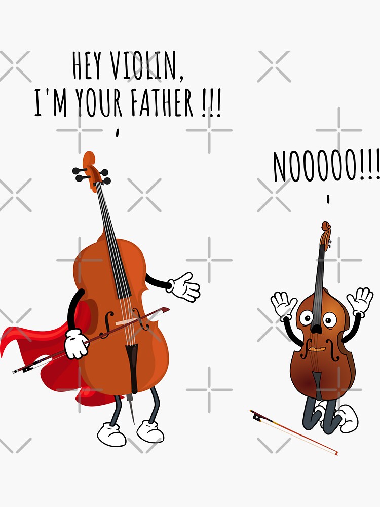 "Cello And Violin Father And Son Funny Musical Evolution For Music Lovers " Sticker for Sale by